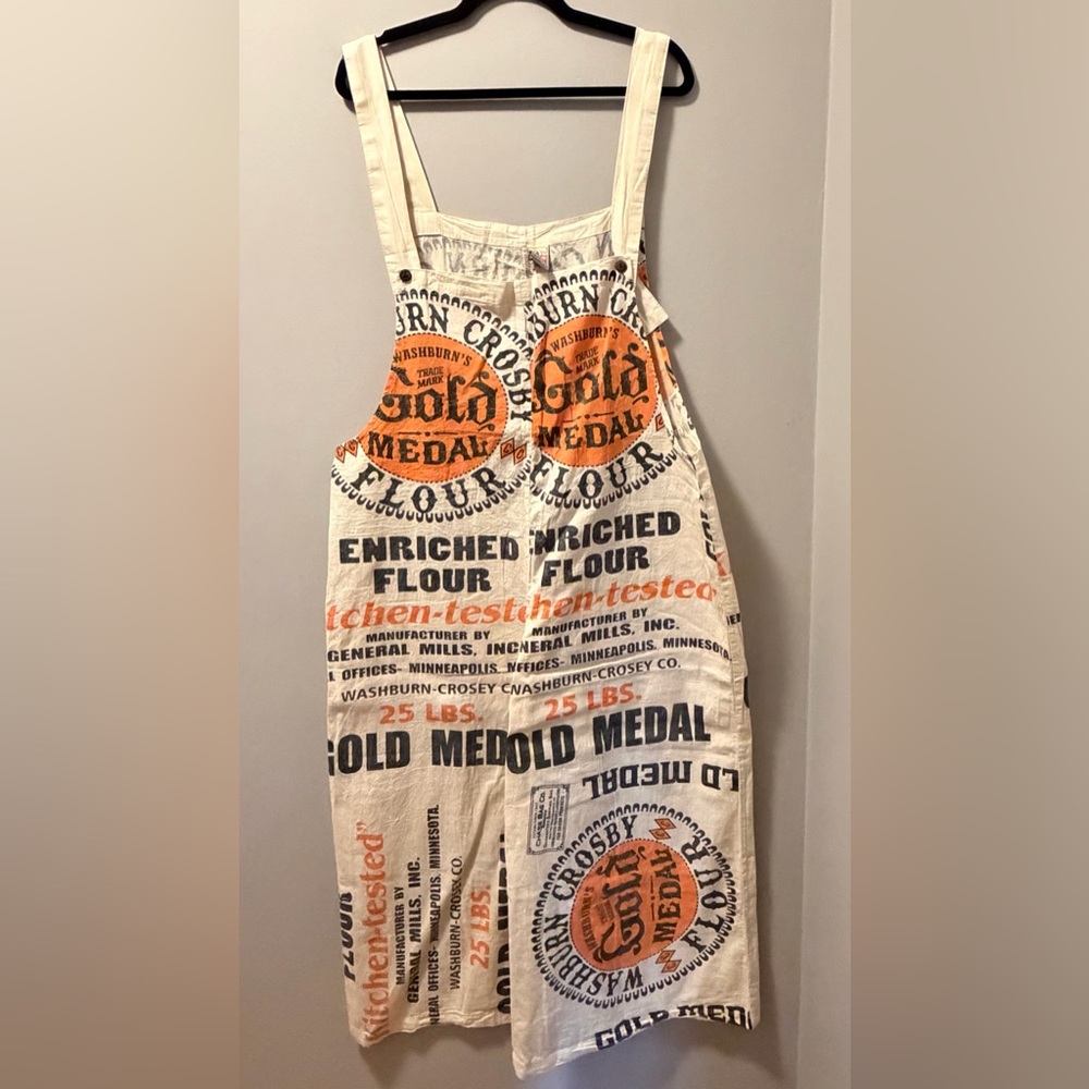 Vintage Sack overalls gold medal flour cotton wide leg - Picture 8 of 8